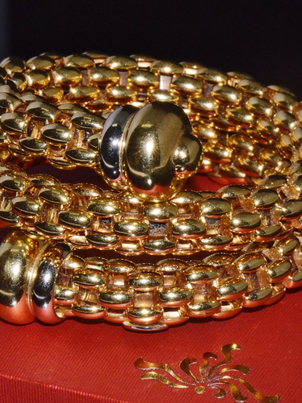 Vintage FOPE Flex’it Double Wrap Bangle Bracelet in 18K Yellow & White Gold